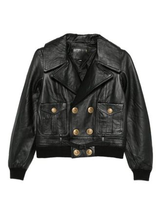 R13 double-breasted faux-leather jacket - women - Fabric - M - Black
