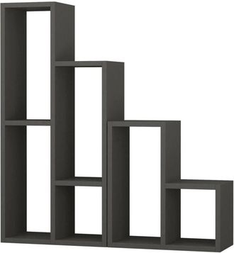 Dmora Estante para libros Isang, Estante de oficina, Porta libros móvil, Biblioteca, 42x20 h89 cm, Antracita - Dmora