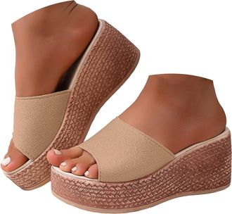 Generic Womens Platform Wedge Sandals Soft Spring Shoes Cork Orthopedic Wedge Slipper for Women, Comfortable Open Toe Summer Sandals for Women 2026, Arch Supp
