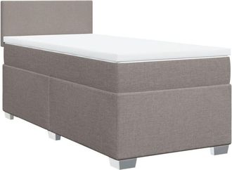 vidaXL Vidaxl - Cama Box Spring Con Colch&oacute;n Tela Gris Taupe 100x200 Cm