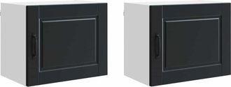 vidaXL Mueble De Cocina Con Estante 2 Pcs Negro 50 X 31 X 40 Cm Vidaxl