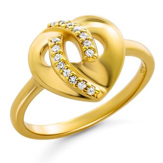 Orphelia Amore Dames 925 Sterling Zilveren Ring - Goud ZR-7577/G