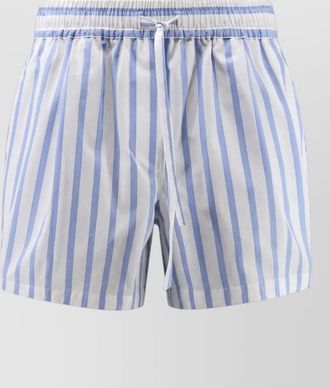 Dolce & Gabbana silk cotton shorts elastic waistband stripes