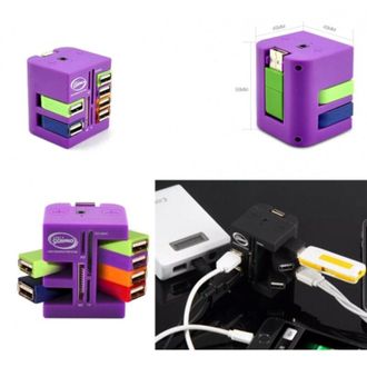 Trade Shop Trade Shop - Hub Combo 6 Porte Usb 2.0 Letto Card Schede Multifunzione Porte Girevoli 360&deg;