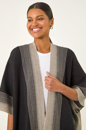 Roman Gradient Longline Knit Poncho