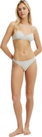 Cotton On Womens Demi Jersey Bralette in Grey Marle at Nordstrom, Size X-Large