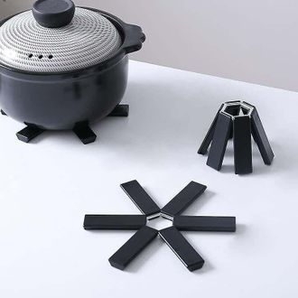 OEM Juego De 3 Salvamanteles Plegables Zvd Para Platos Calientes, Color Negro - Crezuo