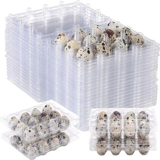 OEM Caja Para Huevos De Codorniz - 12 Compartimentos - Pvc Transparente Reutilizable - Para Refrigerador Y Almacenamiento - Paquete De 100 Unidades