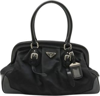 Prada Pre-owned Handbags, female, Black, Size: ONE SIZE Pre-owned Vintage Nylon Handbag