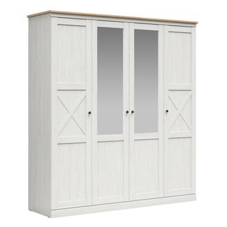 Petits Meubles Armario 4 puertas estratificado Blanco marr&oacute;n