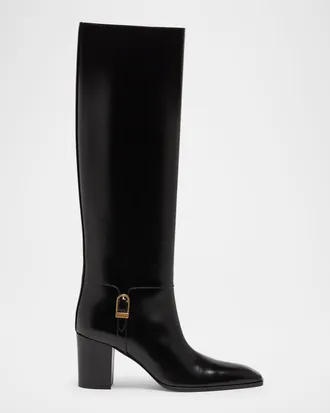 Saint Laurent Julia 75 Knee-High Leather Boots