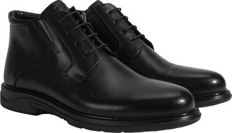 Desa Man Boots - Leather Upper and Lining, Lace-Up Fastening, Flat Heel | Black - 45