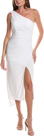 Rene Ruiz One-Shoulder Draped Shawl Collar Gown