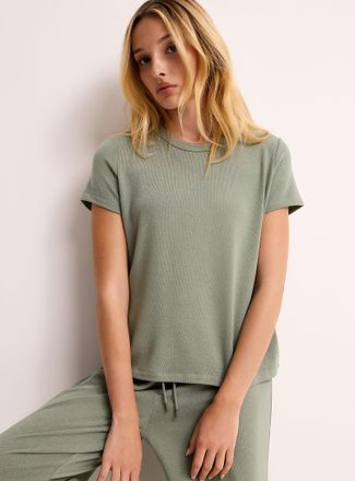 Miiyu Womens Solid crew-neck T-shirt