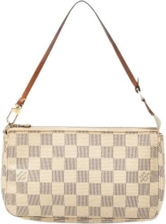 Louis Vuitton Pre-owned Pochette Accessoires - Dames - Vintage Schoudertas - Beige - ONE Size - Leer - Vintage