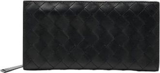 Bottega Veneta Pre-owned Wallets, male, Black, Size: ONE SIZE Pre-owned Intrecciato Leather Long Wallet