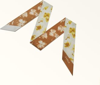 Furla Metropolis Bandeau Toni Crystal Grigio Twill Di Seta Con Stampa Ditsy Garden Donna