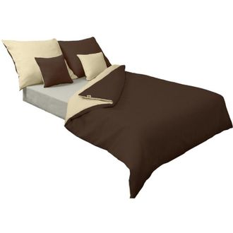 OEM Ropa De Cama Satinada Doble Cara 140x200 + 70x80 Beige Claro/marr&oacute;n Matex