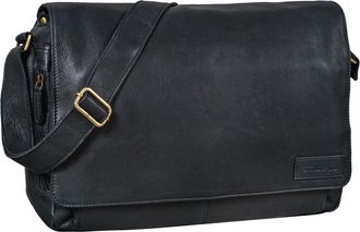 STILORD Rick Vintage Shoulder Bag Leather Satchel Bag Laptop Bag 15.6 inches Messenger Bag Genuine Buff-Leather, Colour:Black