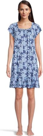Tommy Bahama Womens S/S Sleeve Nightgown Womens Jumpsuit & Rompers One Piece Blue Ground Floral : LG, Rayon/Spandex