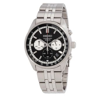 Seiko Chronograph Quartz Black Dial Mens Watch SSB429P1