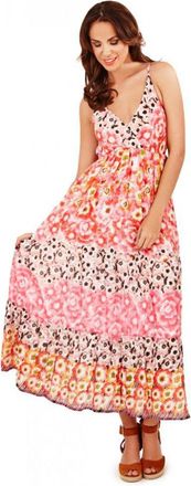 Pistachio Womens Pink Animal Print Strappy Sun Dress L