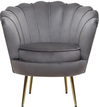 Habitat et Jardin Habitat Et Jardin - Sill&oacute;n De Terciopelo floria - 75 X 68 X 77,5 Cm - Gris