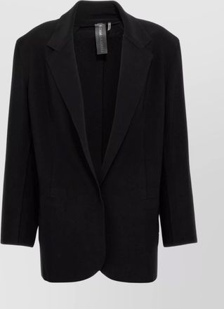 Norma Kamali belted blazer with single button and vent