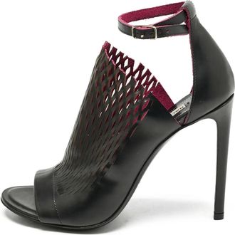 Balenciaga 115 mm Glove leren sandalen met uitgesneden details - Zwart