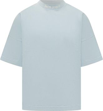 Palm Angels Light Blue Logo T-Shirt