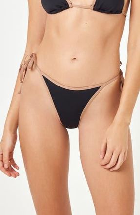 L*Space Levy Bitsy String Bikini Bottoms in Black/Saddle at Nordstrom Rack, Size X-Small