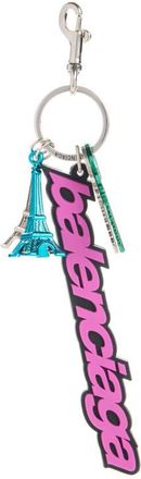 Balenciaga Biker B Logo Key Ring Bag Charm in 5564 Pink/Black at Nordstrom