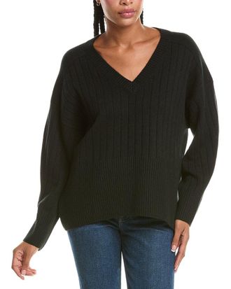 N.Peal N. PEAL Wide Rib V-Neck 100% Cashmere Sweater