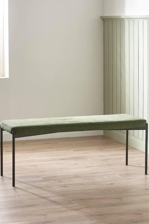 Julian Bowen Leonie 2 Seater Upholstered Dining Bench in Green