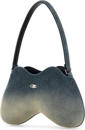 Diesel Womens Tracolla Shoulder Bag Blue Cotton Polyurethane