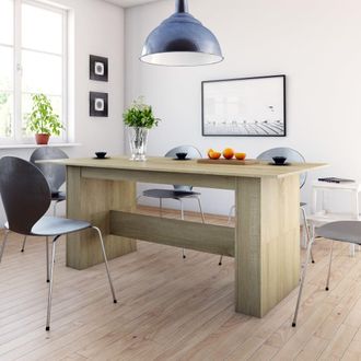 vidaXL Mesa De Comedor Madera De Ingenier&iacute;a Roble Sonoma 180x90x76 Cm Vidaxl