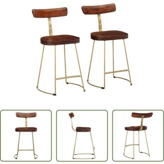 vidaXL Sgabello in legno - Sgabelli da Bar 2 pz 49x43x79 cm in Legno Massello di Mango