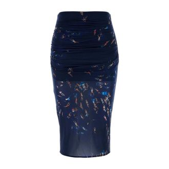 Blumarine Midi Skirts, female, Multicolor, Size: S Print Jersey Skirt