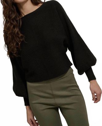 Promesa Bishop Rib Knit Sweater In Black