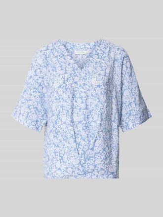 Christian Berg Regular Fit Bluse mit V-Ausschnitt und 1/2-Arm in Jeansblau, Gr&ouml;&szlig;e 34