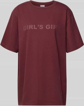Oh April Oversized T-Shirt mit Statement-Print in Aubergine, Gr&ouml;&szlig;e XL