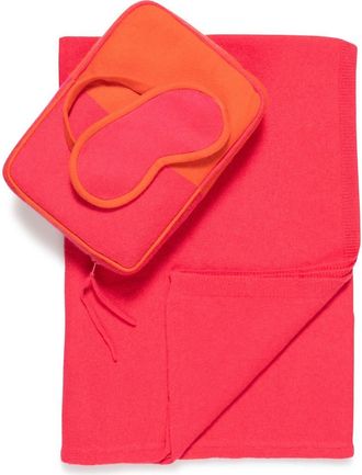 Sofiacashmere Sophia Cashmere Colorblock Travel Set in Coral at Nordstrom