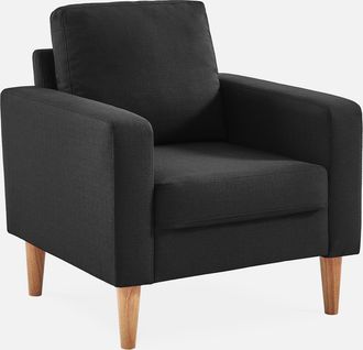 Sweeek Sill&oacute;n Estilo Escandinavo Con Patas De Madera, Bjorn, Gris Jaspeado, 78x77x70 Cm