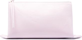 Jil Sander logo-embossed clutch bag - women - Calf Leather - One Size - Purple