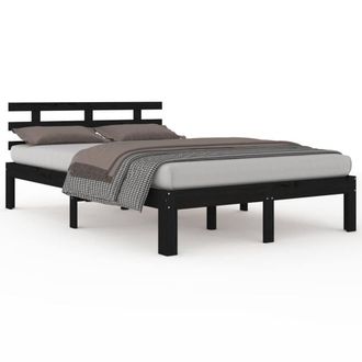 Berkfield Home Bed Frame Black Solid Wood 200x200 cm