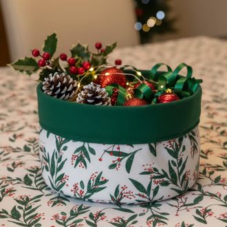 KASANOVA Cestino natalizio agrifoglio 20 cm