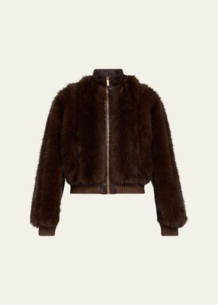 Zimmermann Valiant Faux Fur Bomber Jacket