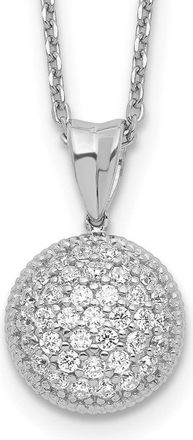 Diamond2Deal Sterling Silver 41 Stone Cubic Zirconia Round Necklace 18