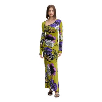 Desigual Kleedjes, Dames, Veelkleurig, XS, Leer, Neckline La Dress