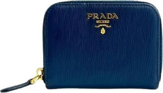 Prada Pre-owned Wallets, female, Blue, Size: ONE SIZE Pre-owned Leather Wallet
